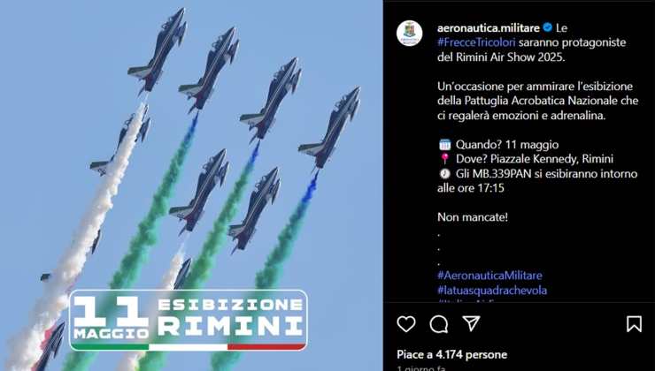 Le Frecce Tricolori all'Air Show 2025 di Rimini - adginforma.it - 20250508